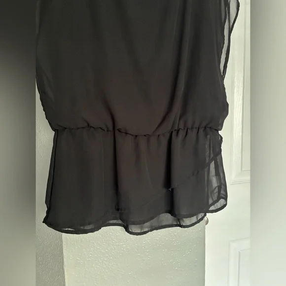 Bobeau Black Sheer Women's Blouse Size S Elegant Feminine - Picture 4 of 12